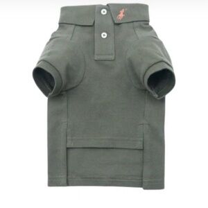Ralph Lauren Olive Polo for Pets with Pink Pony Embroidery
